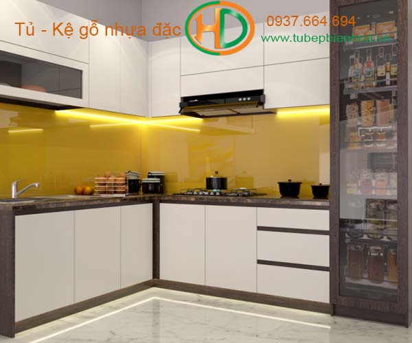 tủ bếp nhựa đẹp cao cấp laminate